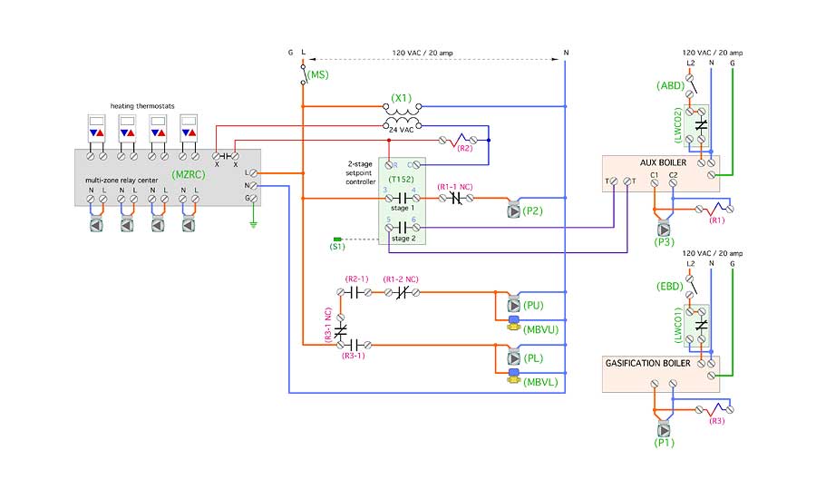 An electrical schematic that could be used with this system