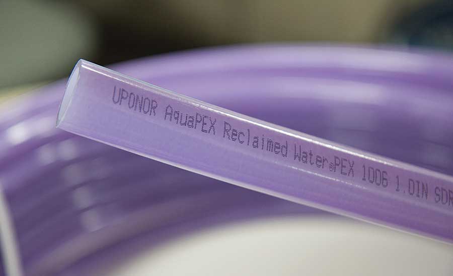 Uponor PEX purple pipe