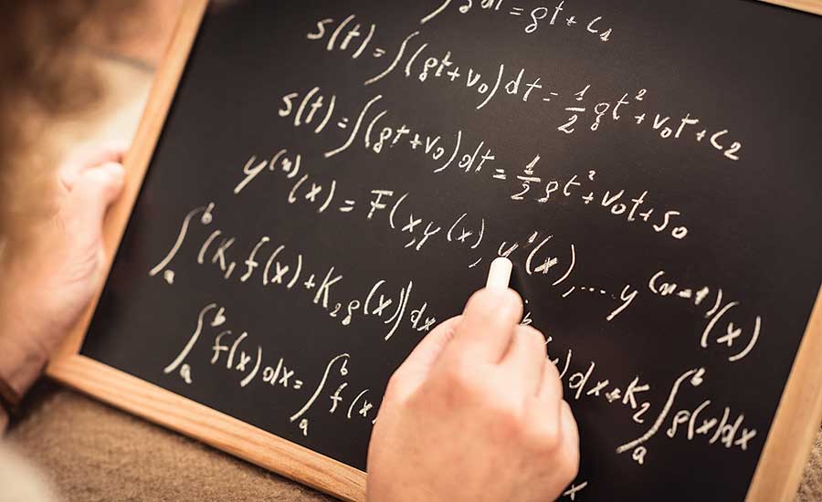 Chalkboard with Mathematical Equations