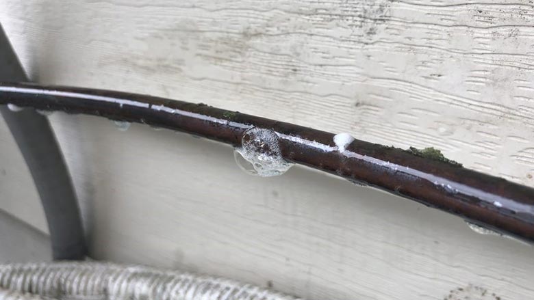a leaking copper lineset 