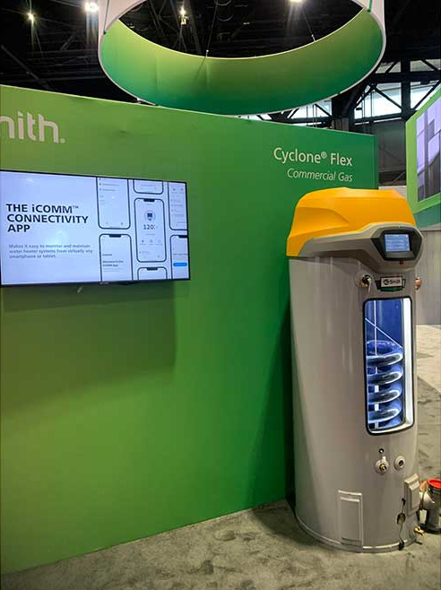 March 2024 Dave Yates column: AHR Expo AO Smith Cyclone Flex commercial gas-fired water heater