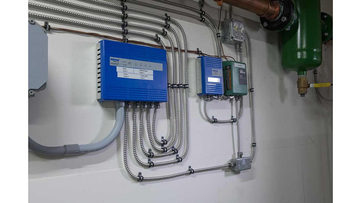 03 PM Feb 2024 Keystone Air Power. The tekmar Switching Relay 304P installed on a wall.