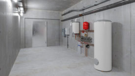 April  John Siegenthaler column feature image of Boiler System With Heat Pump in cellar