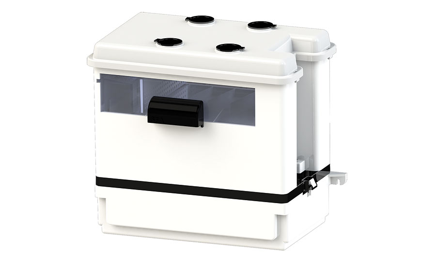 Condensate pump with built-in acid neutralizer from Saniflo