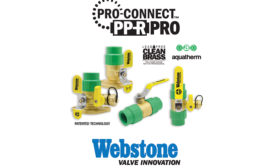 Brass valves with integrated connections from Webstone Valves; piping systems