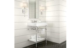 Classic console with modern integrated sink top from MTI Baths