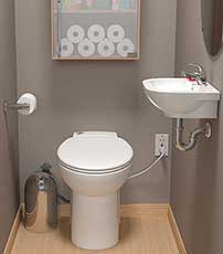Compact macerating toilet from Saniflo